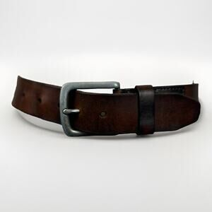 Fossil Brown Genuine Leather Belt 1954 Style Men's Size 38